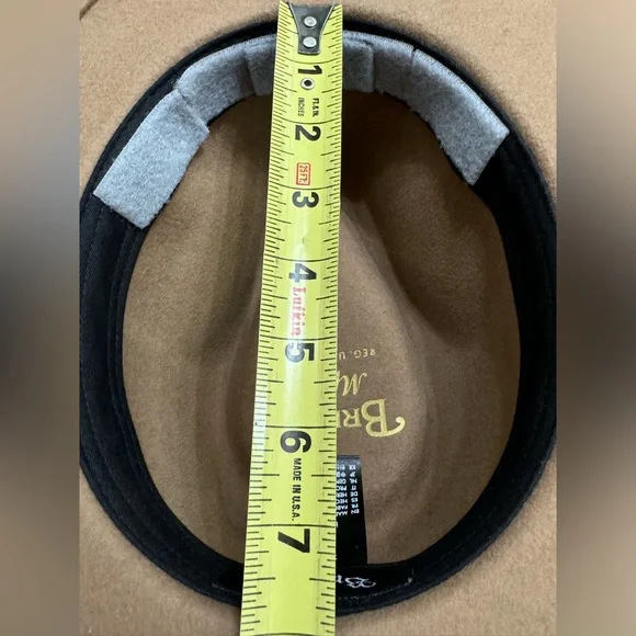 High End Brixton Mfg Co Tan Felt Men’s S 7 Fedora Hat MINTY - Picture 11 of 11